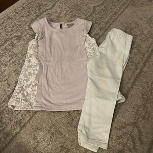 Lilac and white lace outfit 12M